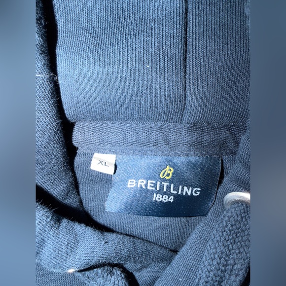 Breitling Navy Blue Men’s Hoodie with Yellow Logo - Picture 3 of 6
